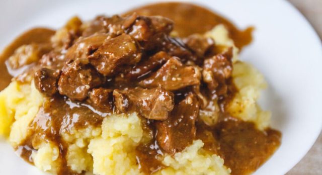 émincé de porc à la moutarde