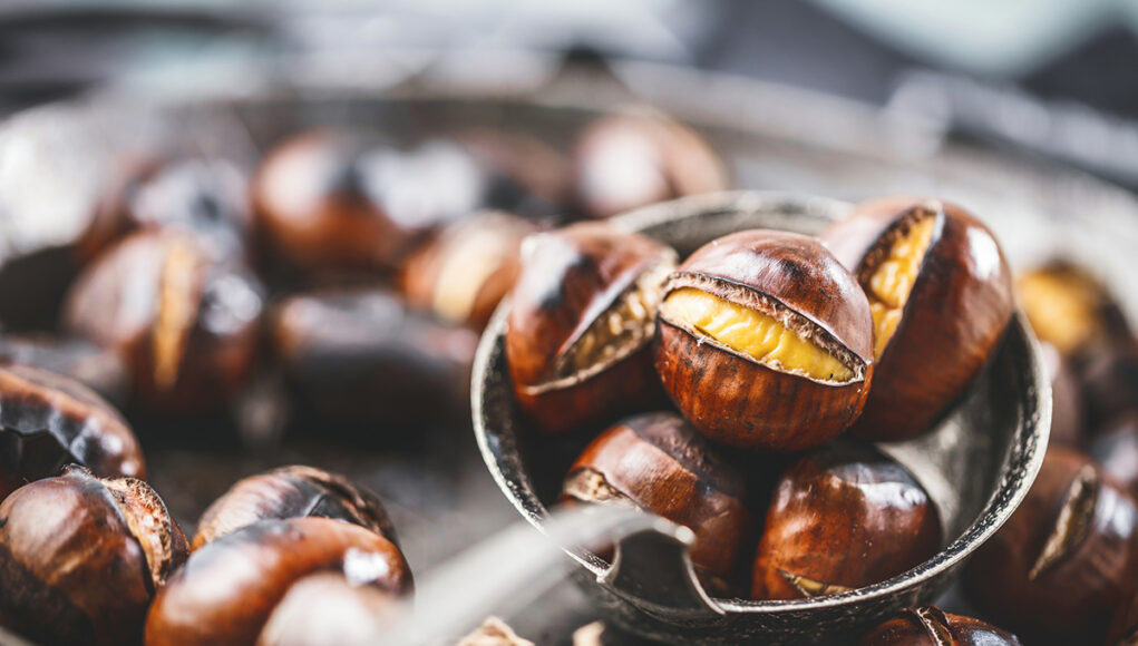 châtaignes grillées au four