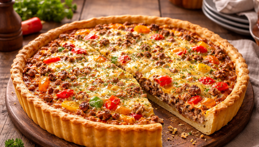 recette quiche aux poivrons et bœuf haché