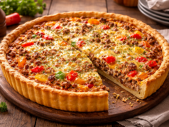 Recette de la quiche aux poivrons et bœuf haché façon grand-mère recette quiche aux poivrons et bœuf haché